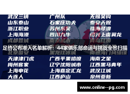 足协公布准入名单解析:44家俱乐部命运与挑战全景扫描 足协公布准入名单解析:44家俱乐部命运与挑战全景扫描