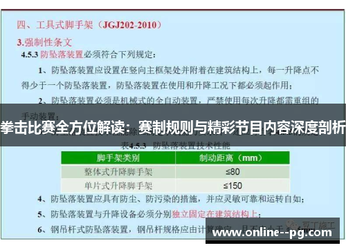 拳击比赛全方位解读：赛制规则与精彩节目内容深度剖析